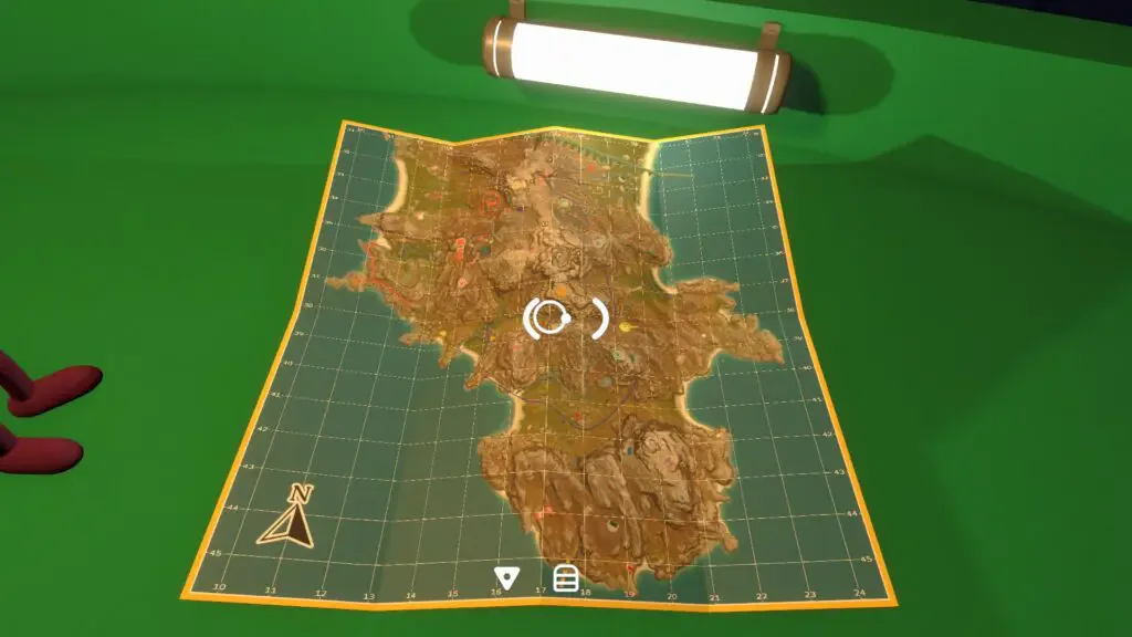 Big Walk in-game map and navigation equipment